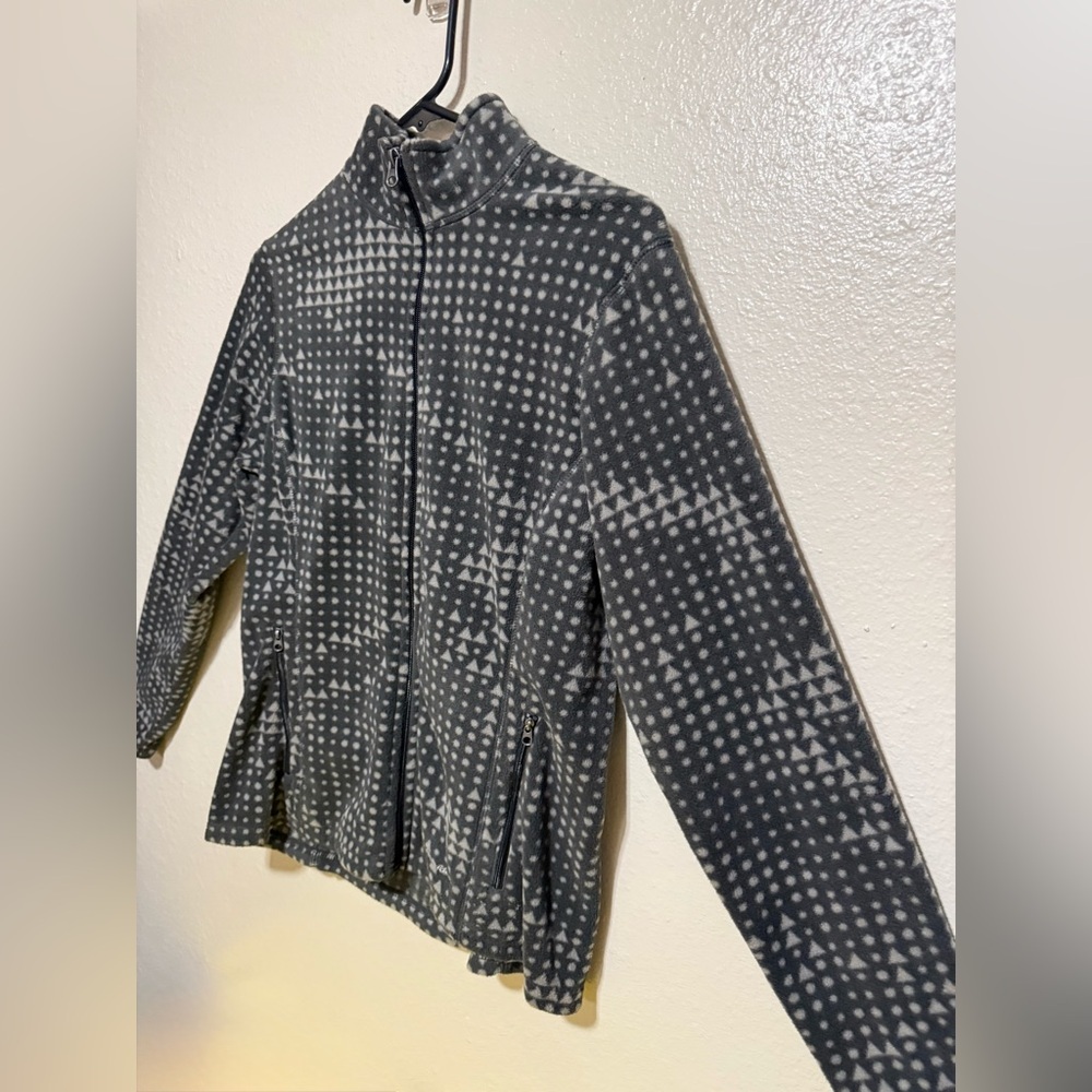 Eddie Bauer Geometric Print Full Zip Fleece Jacket | Womens Small Outdoor Layer - Picture 3 of 4